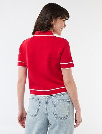 Polo manches courtes en piqué de coton