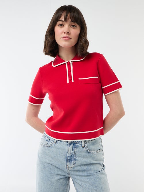 Polo manches courtes en piqué de coton - Kiabi