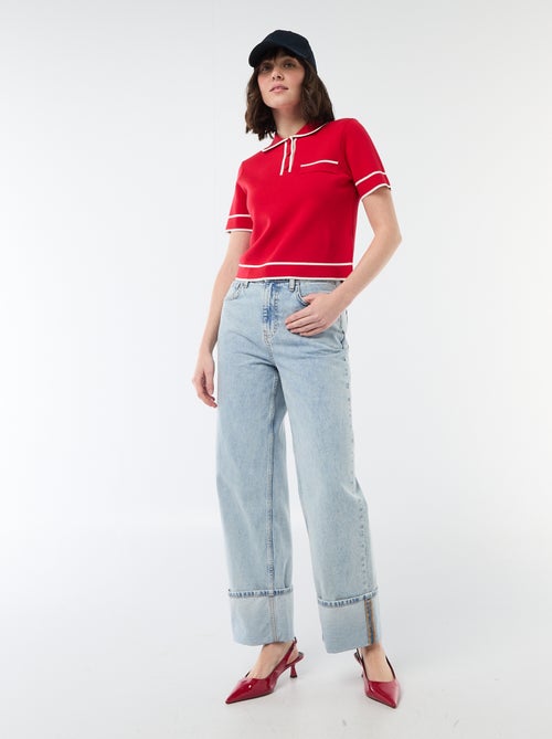 Polo manches courtes en piqué de coton - Kiabi