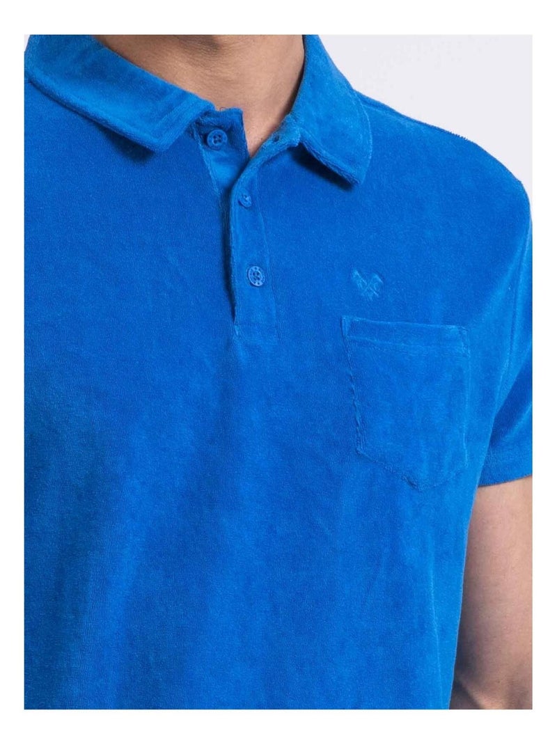 Polo manches courtes éponge PIBARK Bleu roi - Kiabi