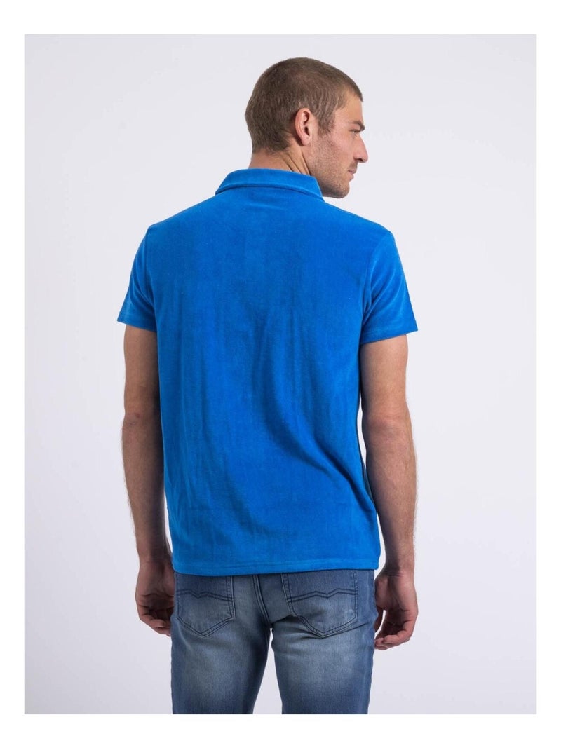 Polo manches courtes éponge PIBARK Bleu roi - Kiabi