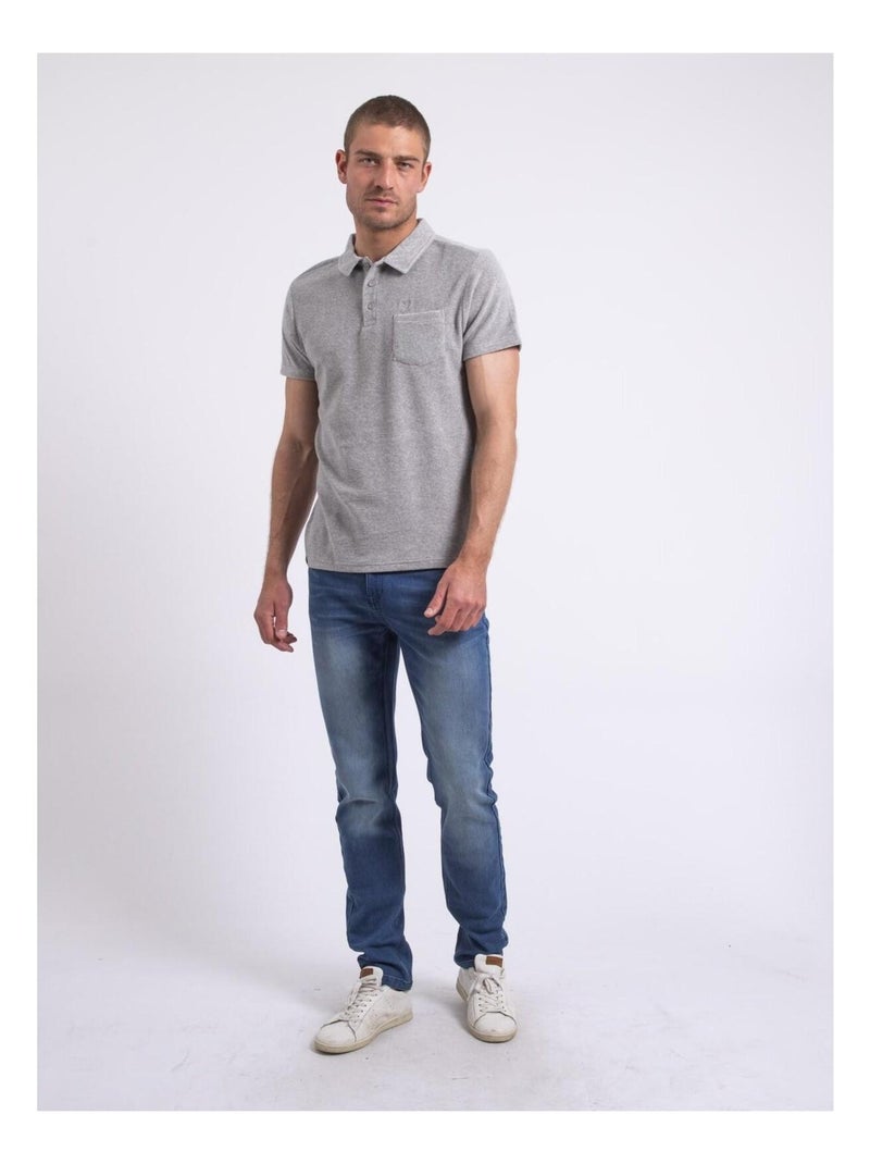 Polo manches courtes éponge PIBARK Gris - Kiabi