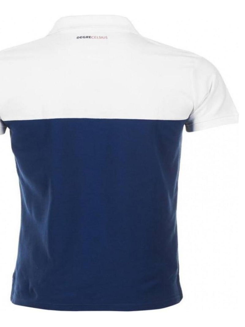 Polo manches courtes garçon ECALOSTE - DEGRE CELSIUS Blanc Bleu marine - Kiabi