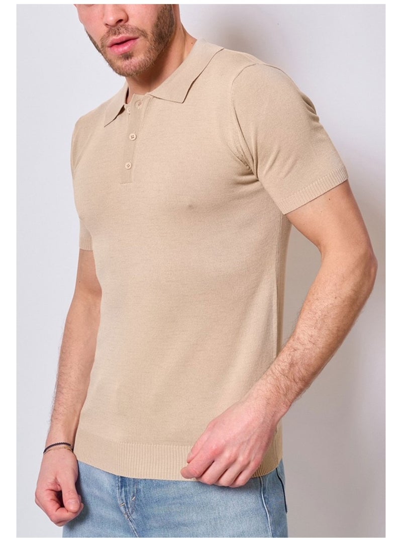 Polo manches courtes Kebello Beige - Kiabi