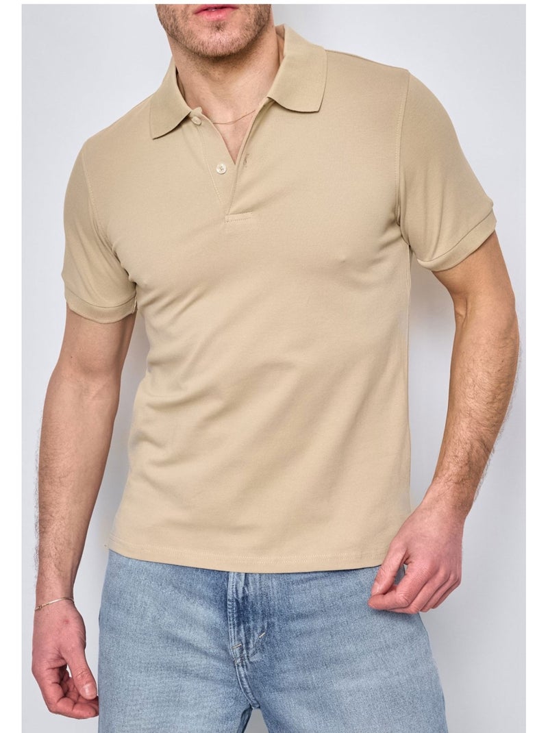 Polo manches courtes Kebello Beige - Kiabi
