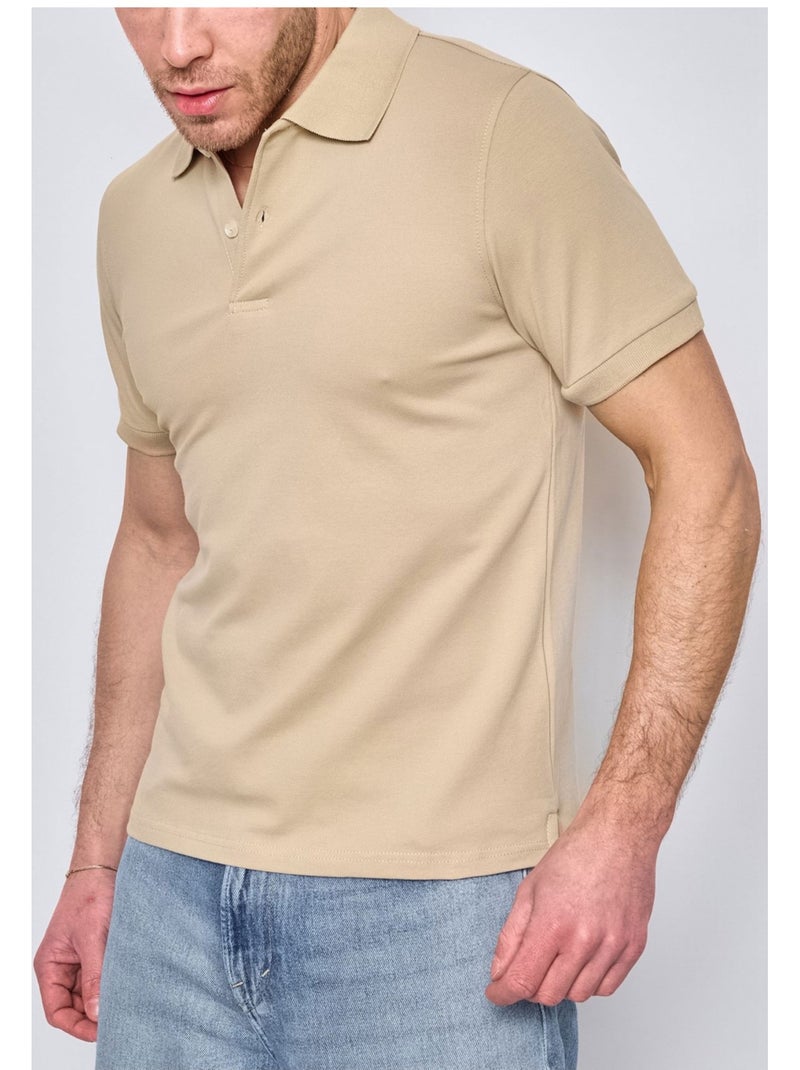 Polo manches courtes Kebello Beige - Kiabi