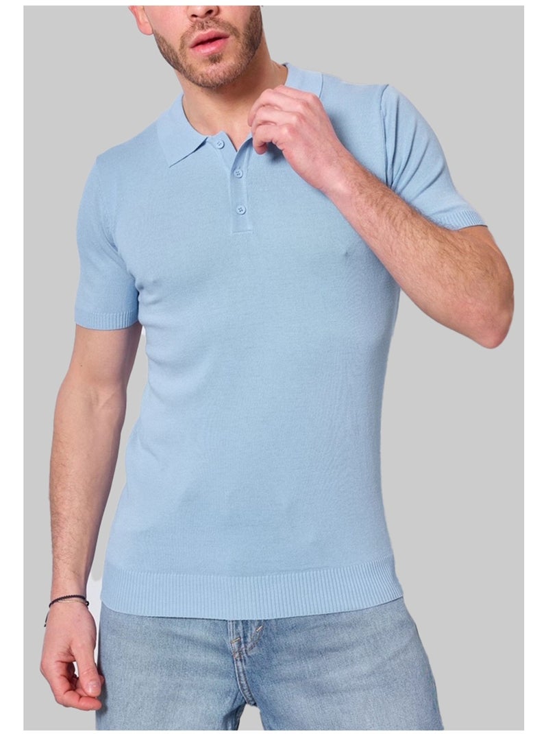 Polo manches courtes Kebello Bleu ciel - Kiabi