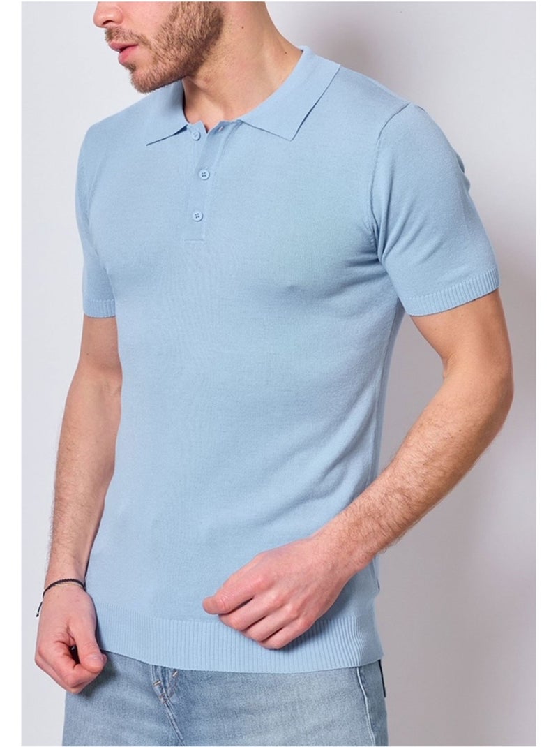 Polo manches courtes Kebello Bleu ciel - Kiabi