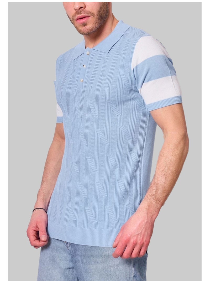 Polo manches courtes Kebello Bleu ciel - Kiabi