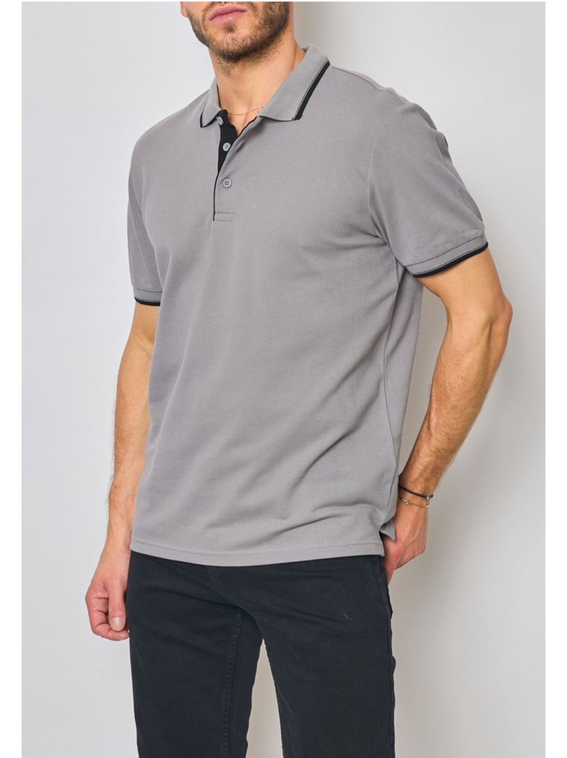 Polo manches courtes Kebello Gris - Kiabi