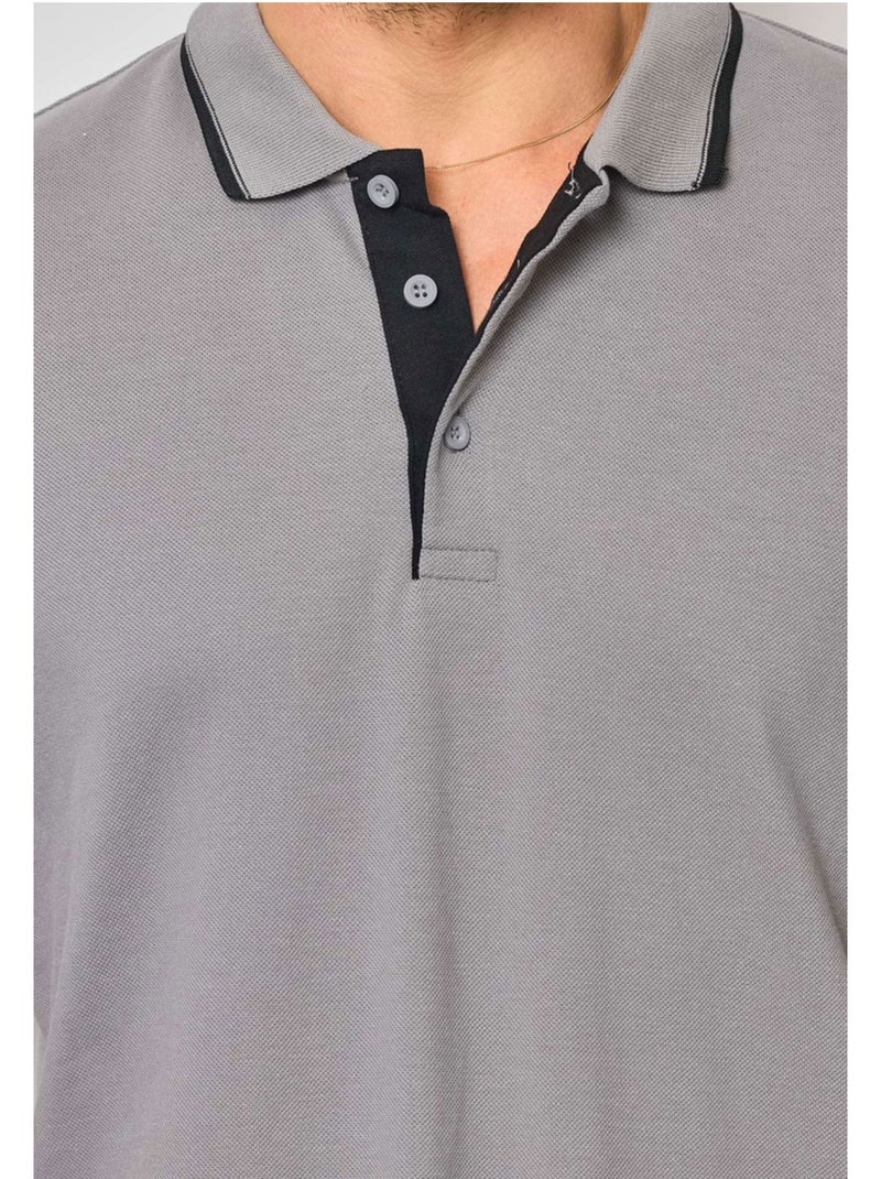 Polo manches courtes Kebello Gris - Kiabi