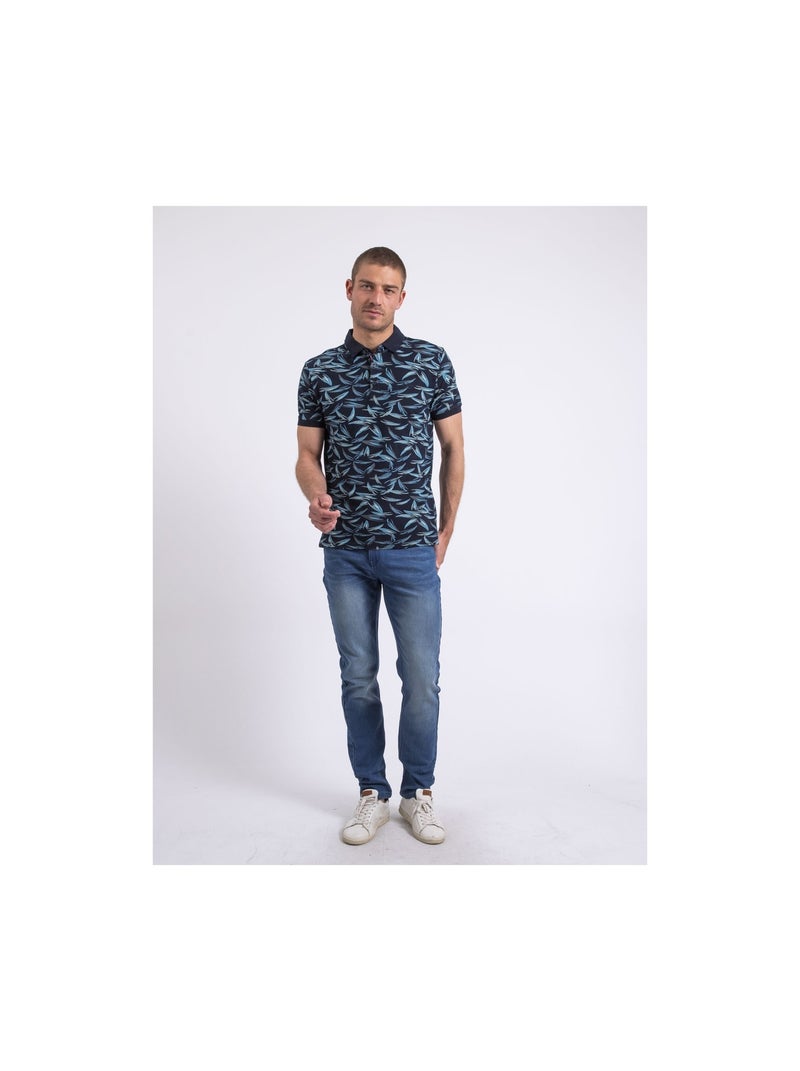 Polo manches courtes motifs PABRUNO Bleu marine - Kiabi