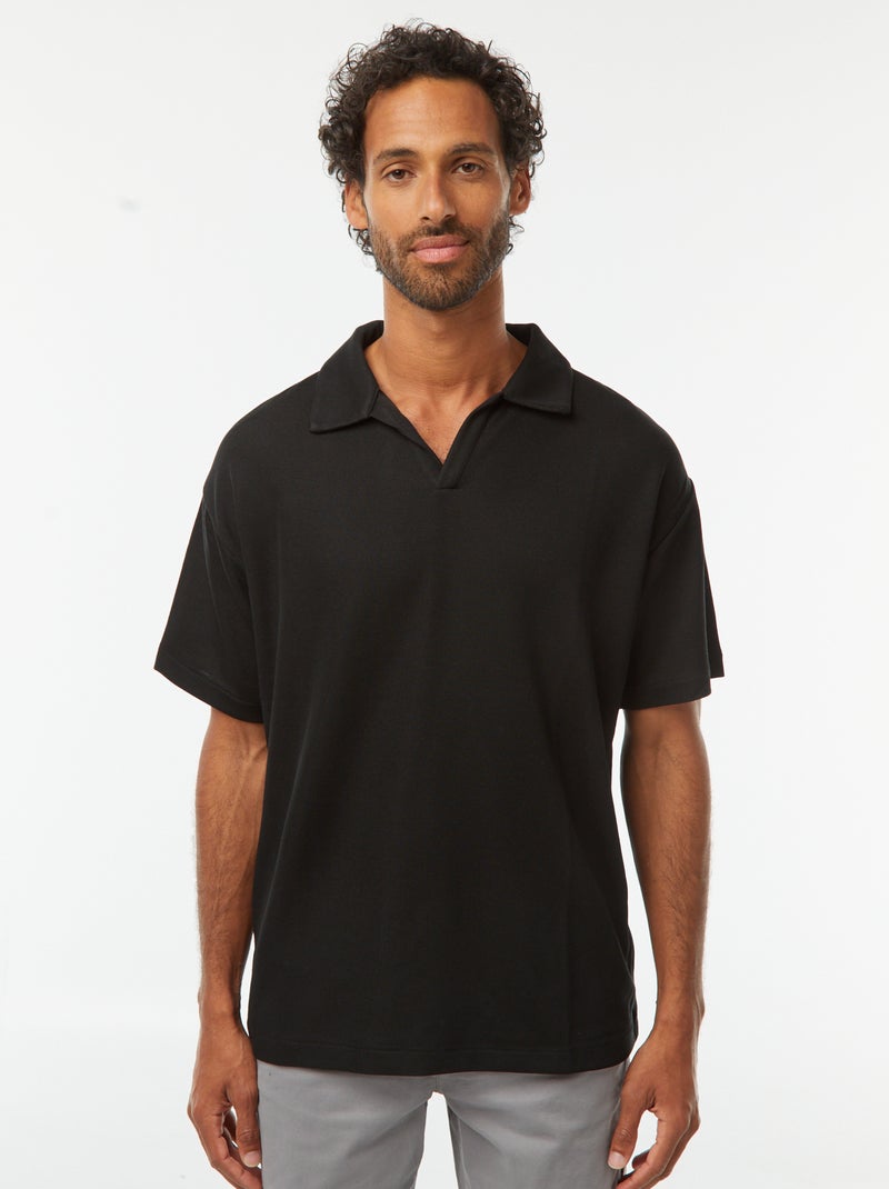 Polo manches courtes noir - Kiabi