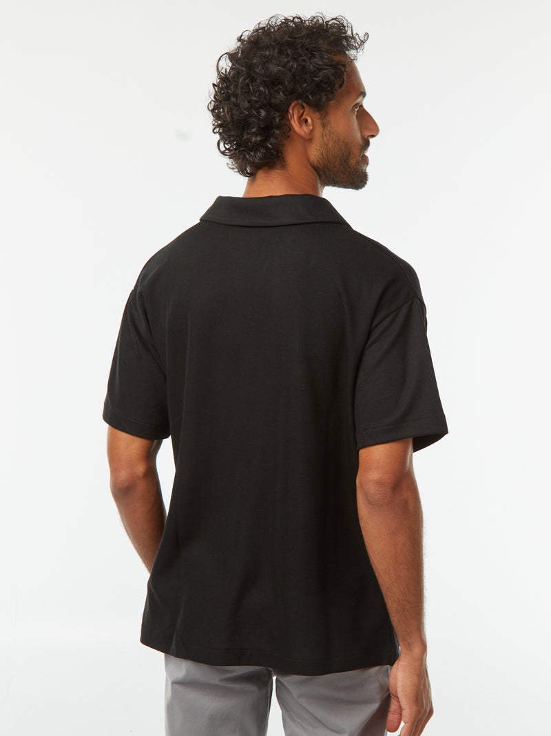 Polo manches courtes noir - Kiabi