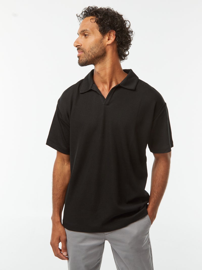Polo manches courtes noir - Kiabi