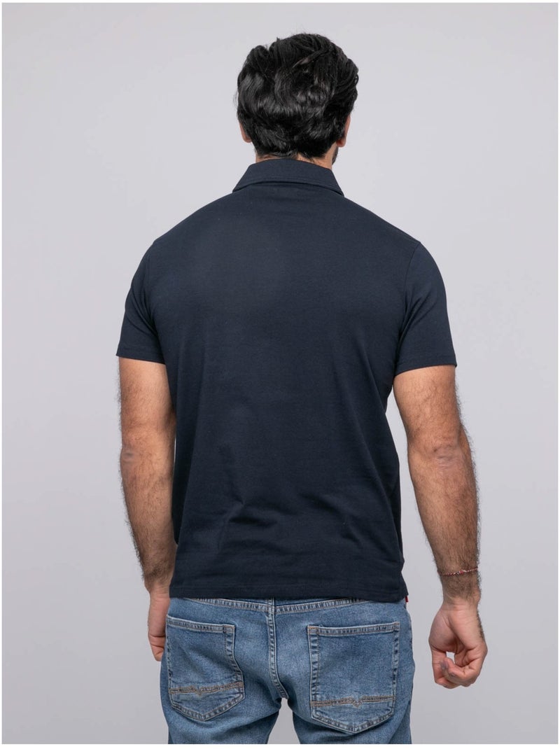 Polo manches courtes PACIRAX Bleu marine - Kiabi