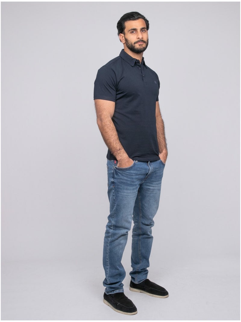 Polo manches courtes PACIRAX Bleu marine - Kiabi