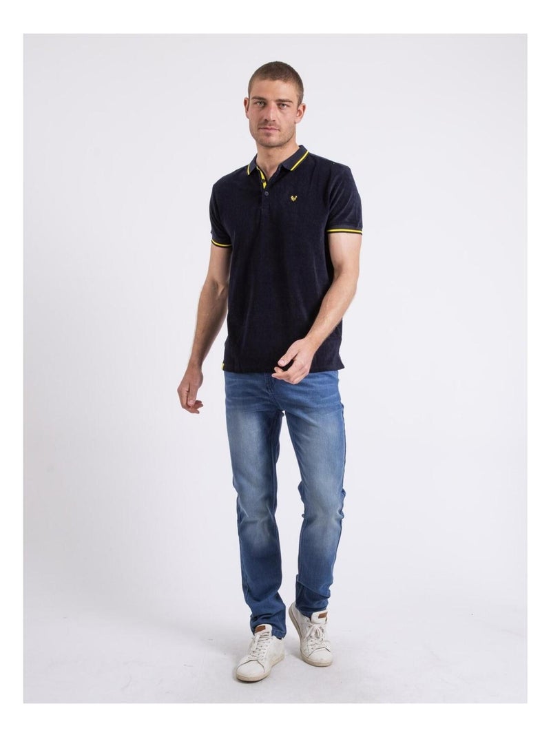 Polo manches courtes PAMEDI Bleu marine - Kiabi