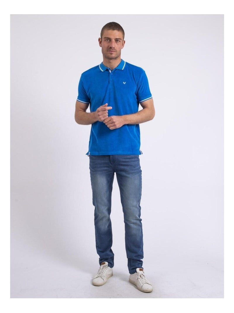 Polo manches courtes PAMEDI Bleu roi - Kiabi