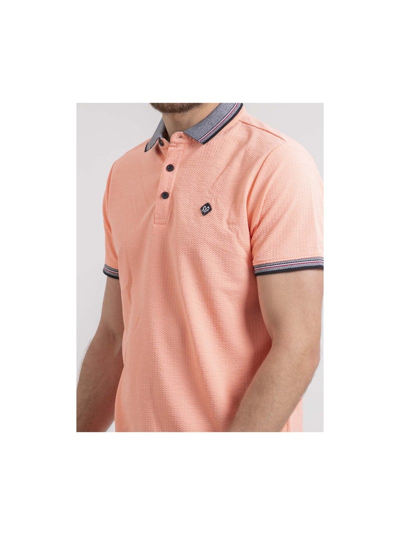 Polo manches courtes PEPATEO Orange corail - Kiabi