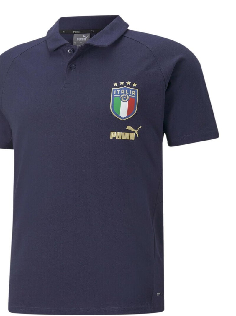 Polo manches courtes 'Puma' 'FIGC Coach Casual' Bleu - Kiabi