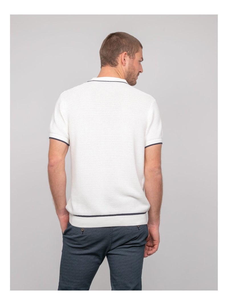 Polo manches courtes pur coton ALFA Ecru - Kiabi