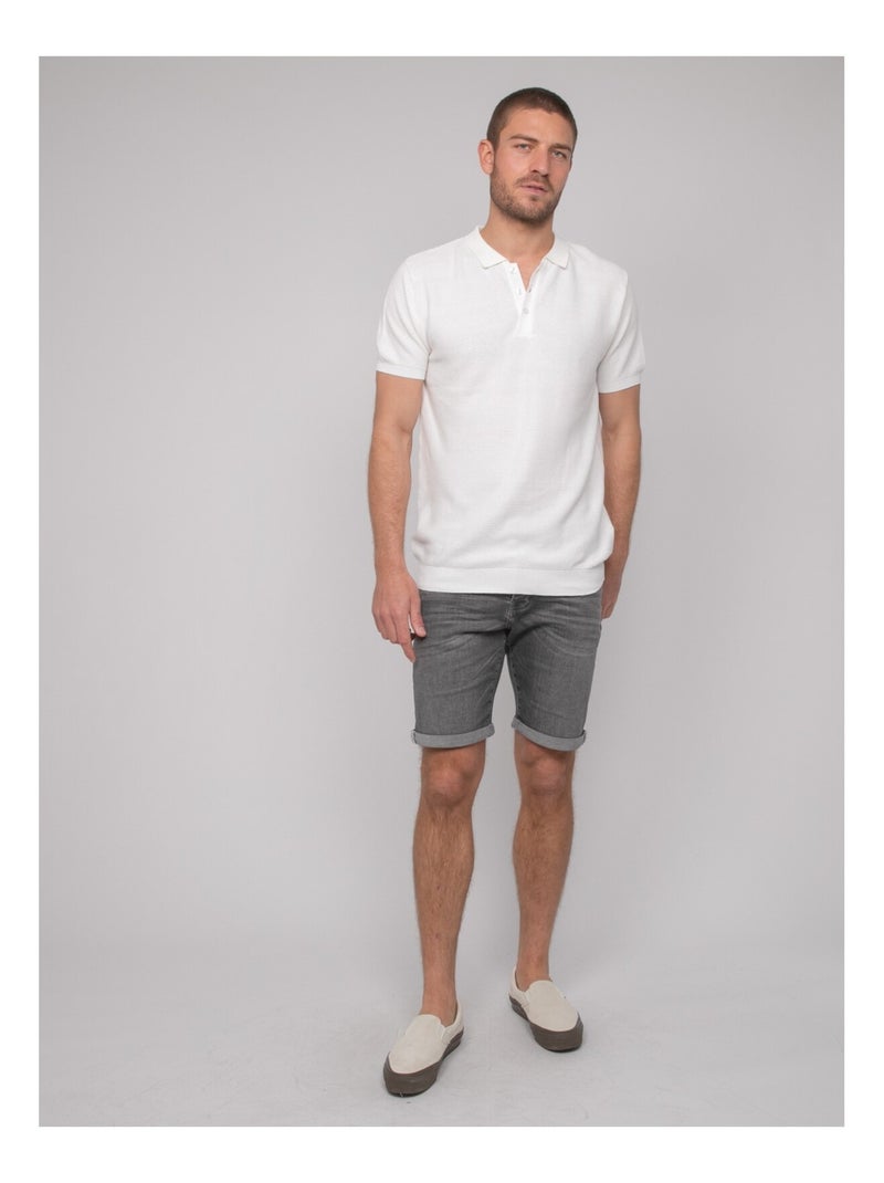 Polo manches courtes pur coton ARTAK Ecru - Kiabi