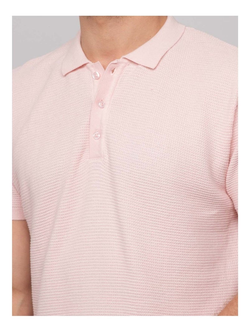 Polo manches courtes pur coton ARTAK Rose - Kiabi