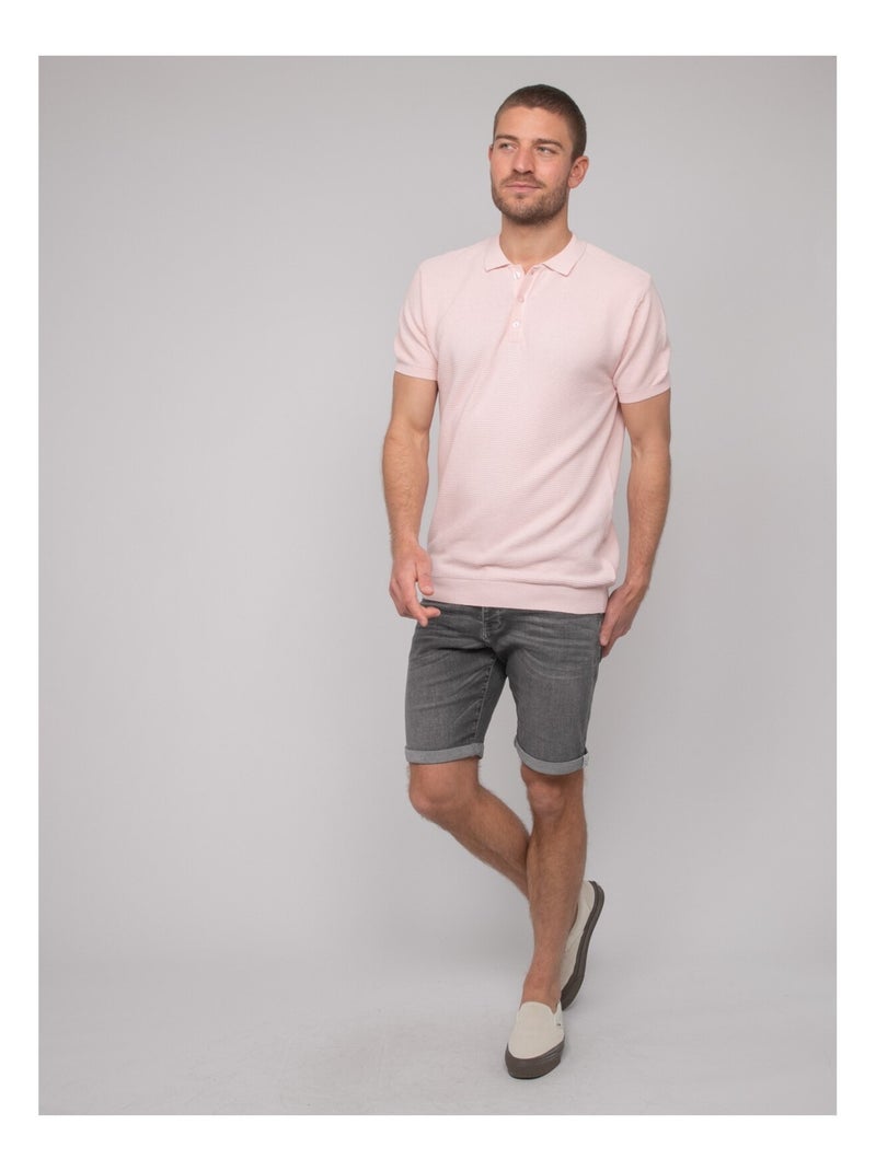 Polo manches courtes pur coton ARTAK Rose - Kiabi