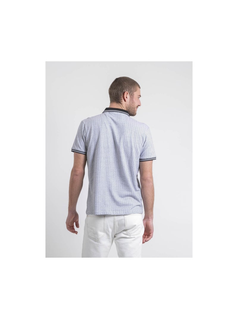 Polo manches courtes pur coton motifs PIROULIO Noir - Kiabi