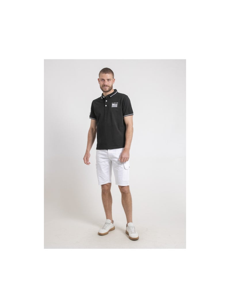 Polo manches courtes pur coton PAHDU Noir - Kiabi