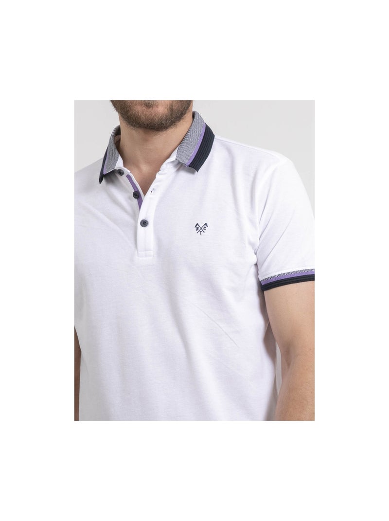 Polo manches courtes pur coton PEPANOLO Blanc - Kiabi