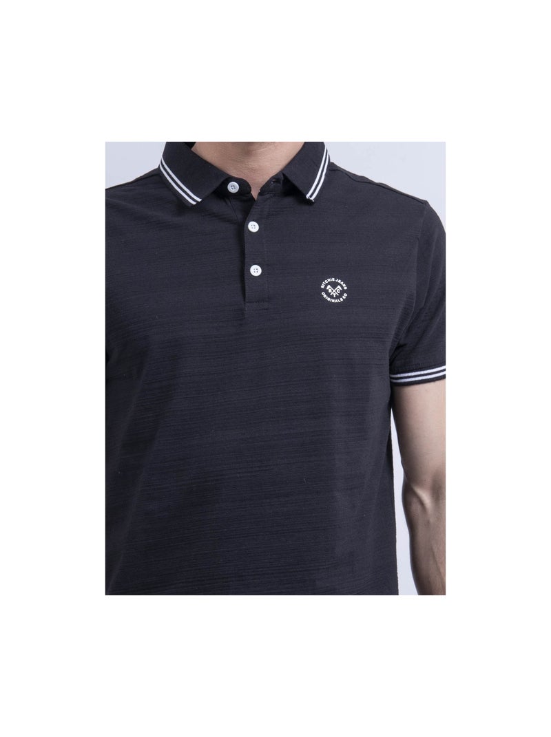 Polo manches courtes pur coton PILIAS Noir - Kiabi
