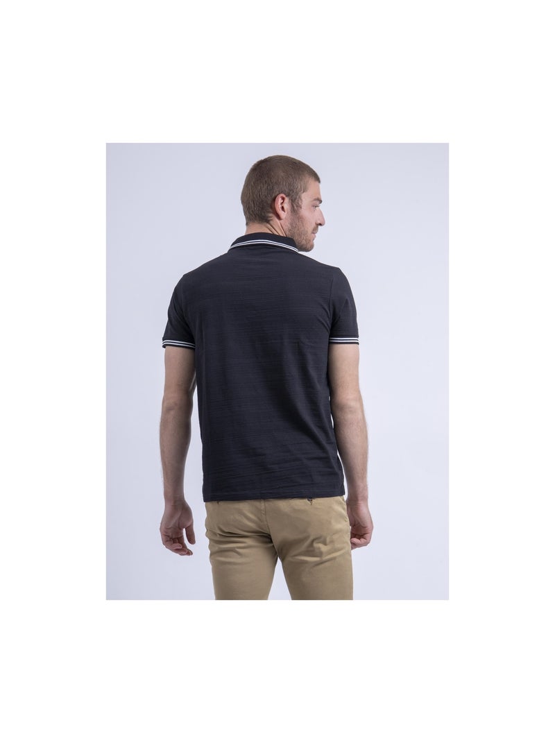 Polo manches courtes pur coton PILIAS Noir - Kiabi