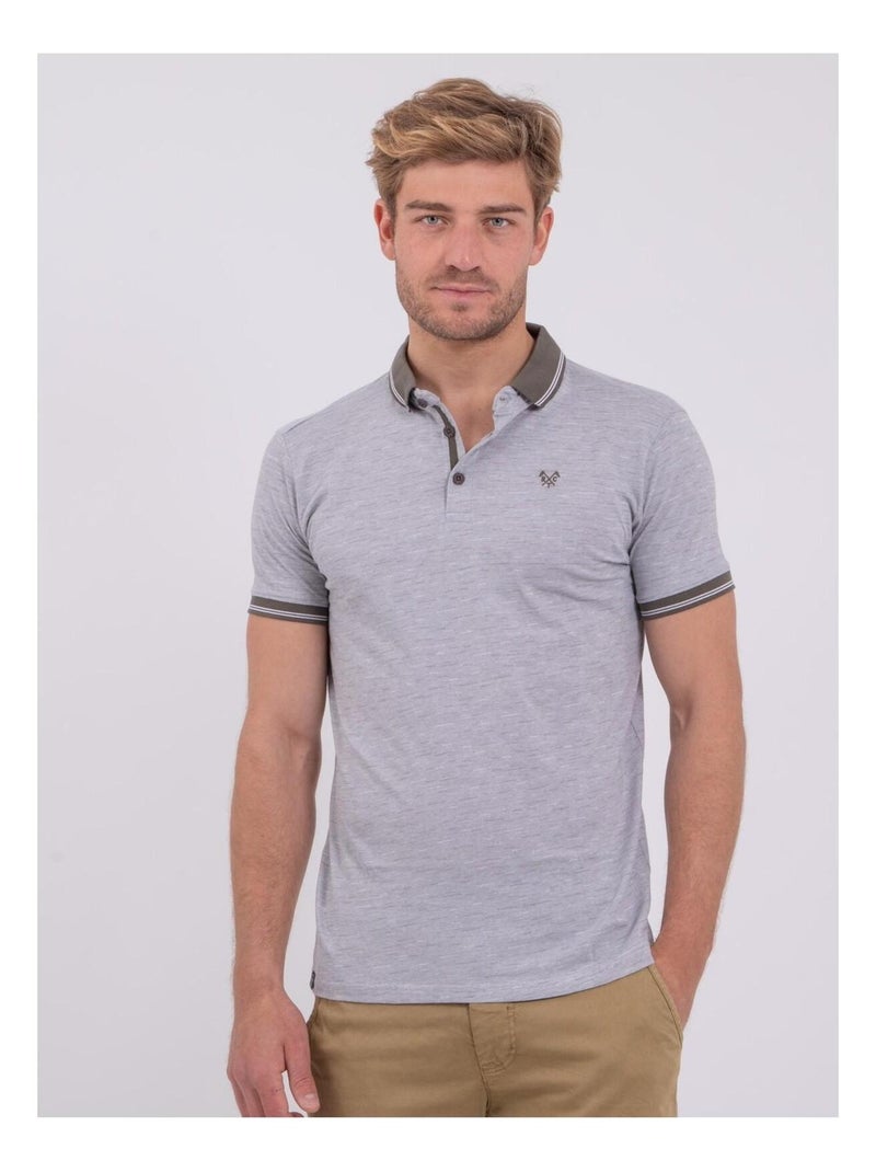 Polo manches courtes pur coton PIVOLI Kaki - Kiabi