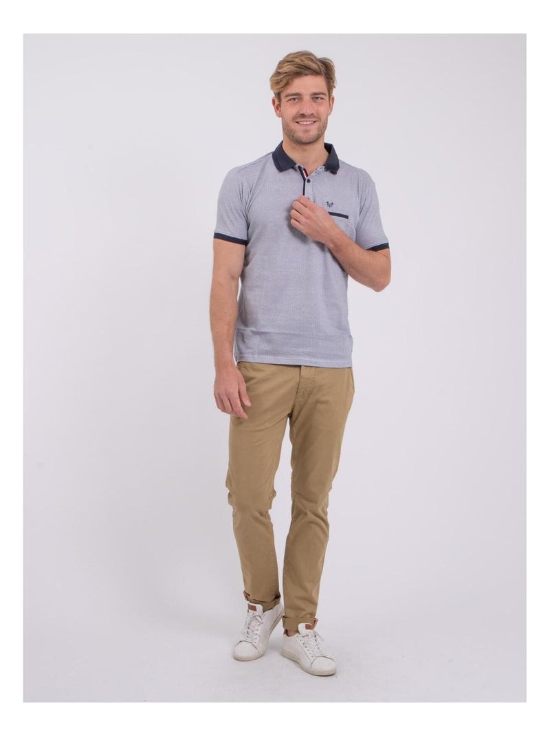 Polo manches courtes pur coton PIVOLKAN Bleu marine - Kiabi