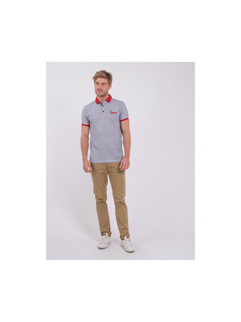 Polo manches courtes pur coton PIVOLKAN Rouge - Kiabi