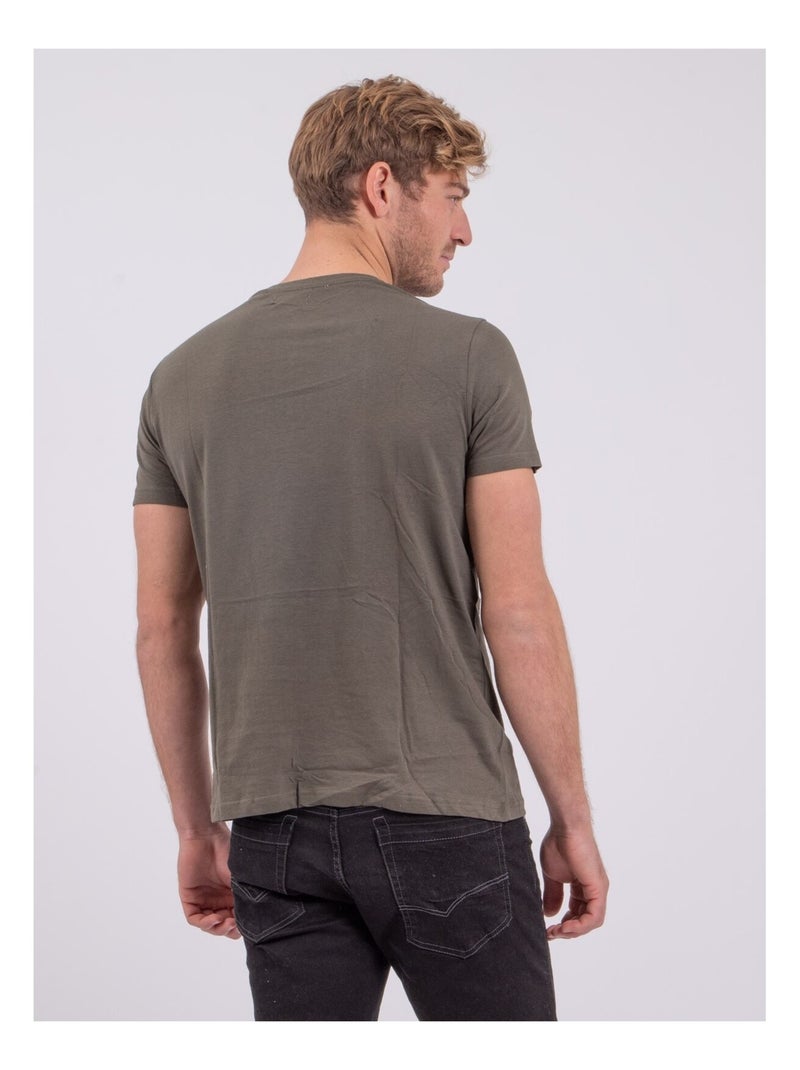 Polo manches courtes pur coton POUFASA Kaki - Kiabi