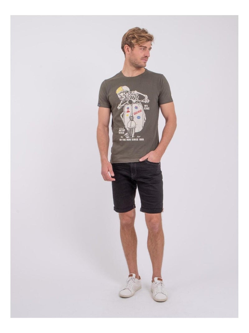 Polo manches courtes pur coton POUFASA Kaki - Kiabi