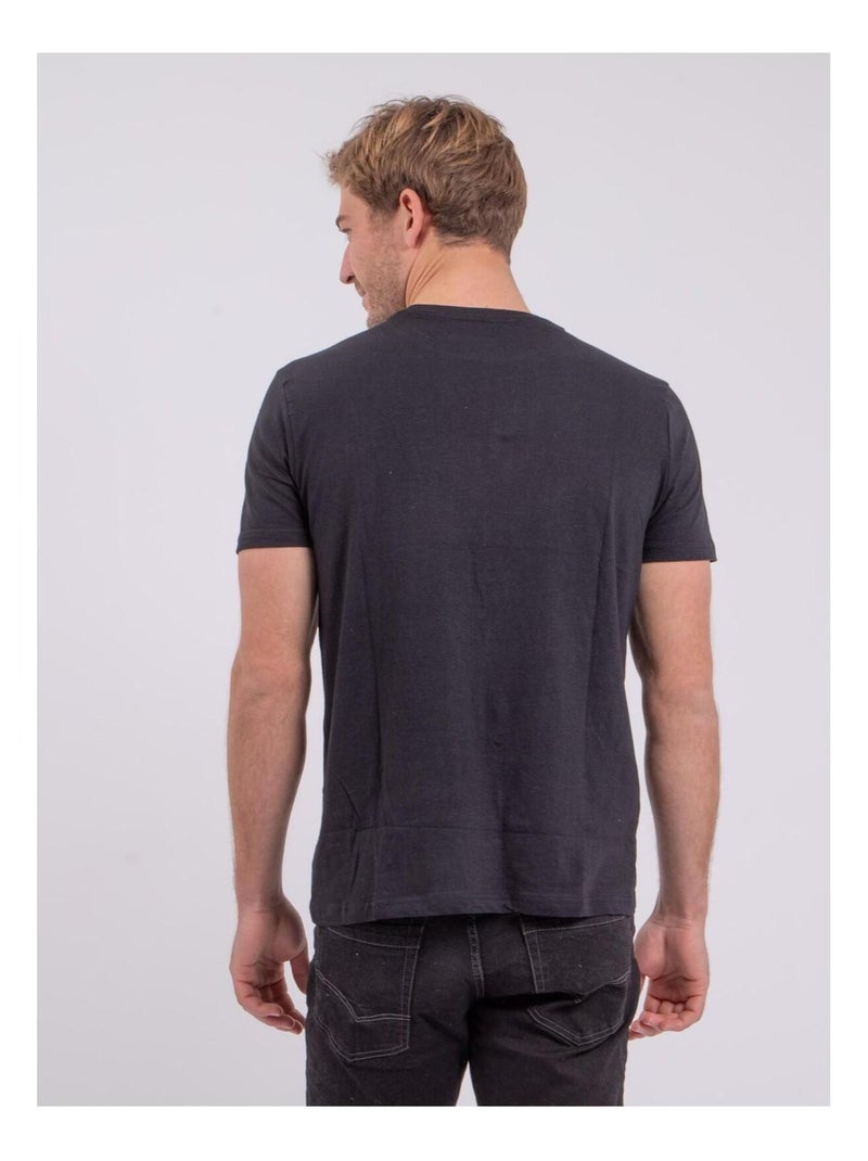 Polo manches courtes pur coton POUFASA Noir - Kiabi