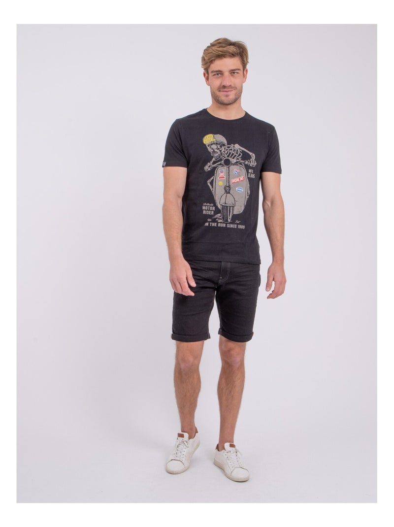 Polo manches courtes pur coton POUFASA Noir - Kiabi