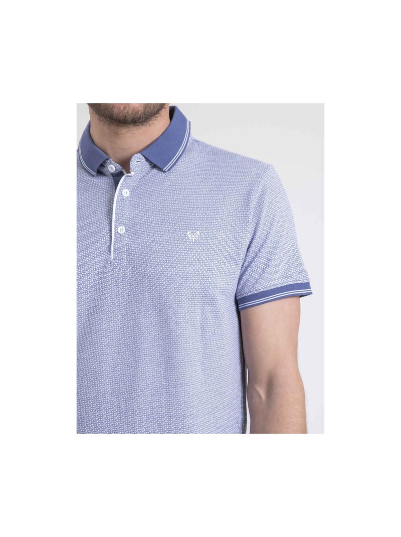 Polo manches courtes pur coton POULORIS Bleu - Kiabi