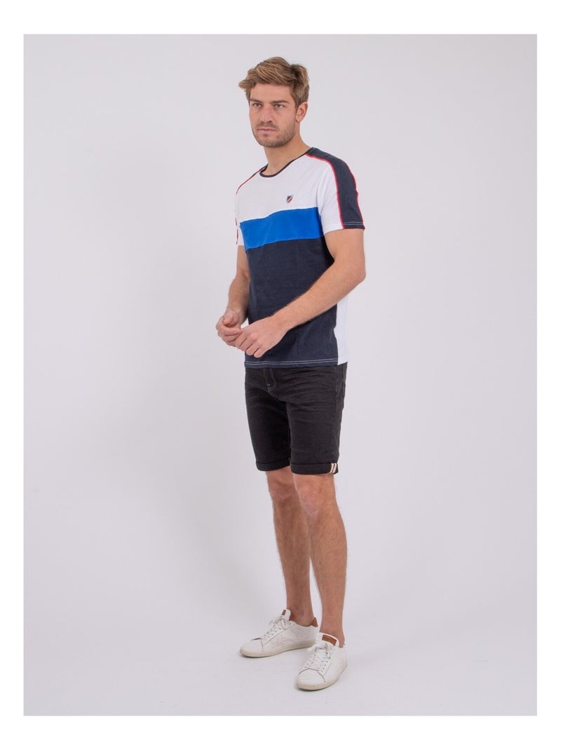 Polo manches courtes pur coton PROSID Bleu marine - Kiabi