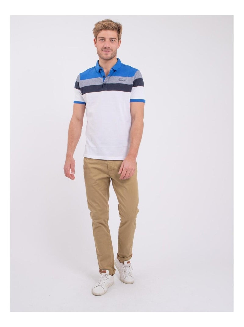 Polo manches courtes pur coton PROSID Bleu roi - Kiabi