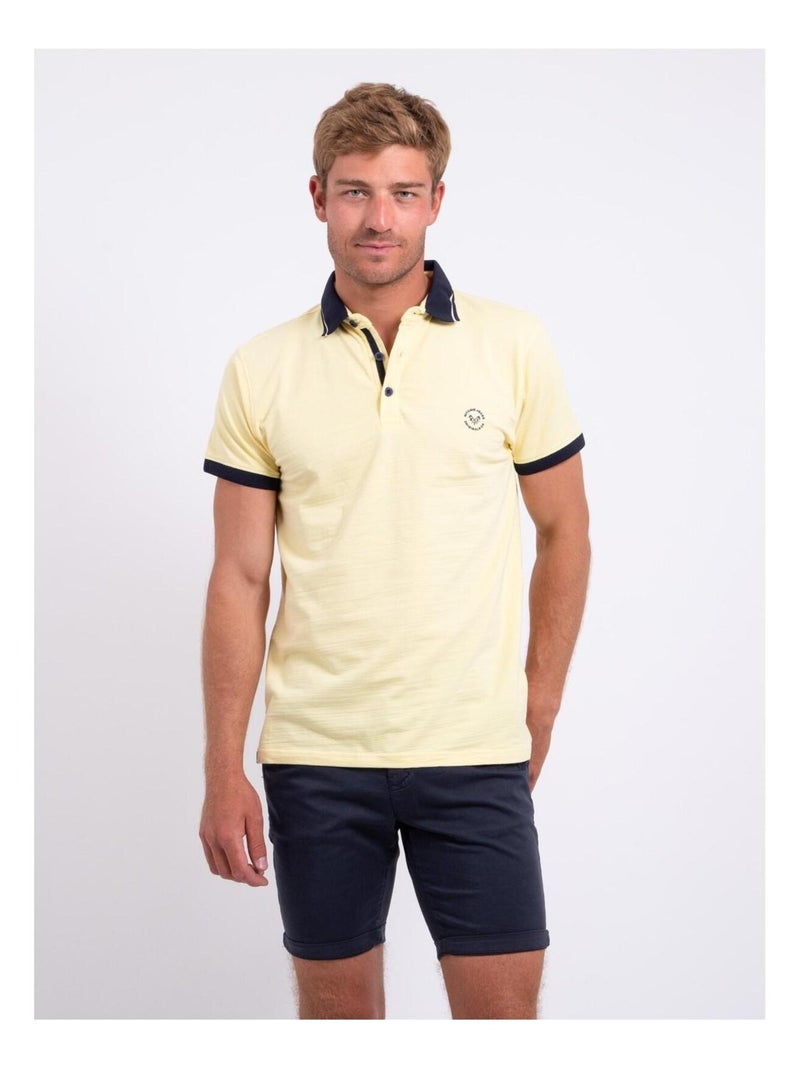 Polo manches courtes pur coton PUMADY Jaune - Kiabi