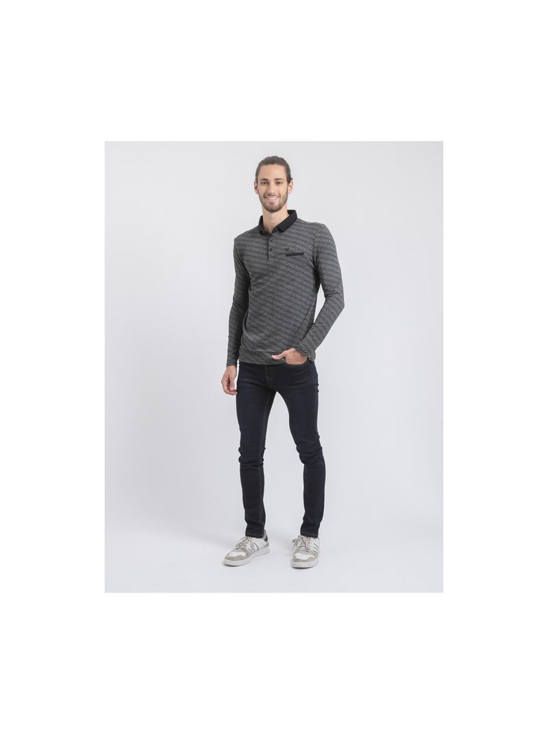 Polo manches courtes pur coton PURLY Noir - Kiabi