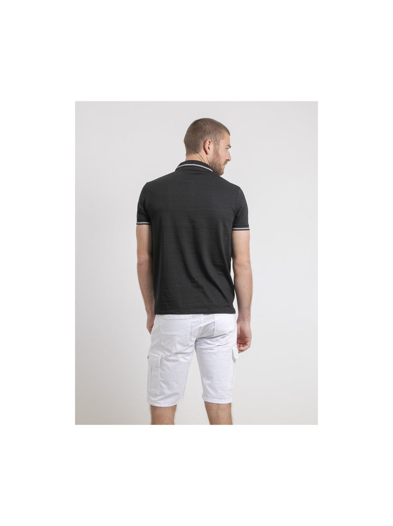 Polo manches courtes pur coton PWENN Noir - Kiabi
