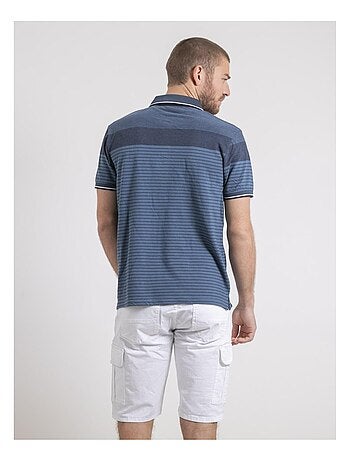 Polo manches courtes pur coton rayé PIWENING