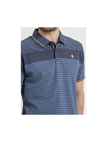 Polo manches courtes pur coton rayé PIWENING