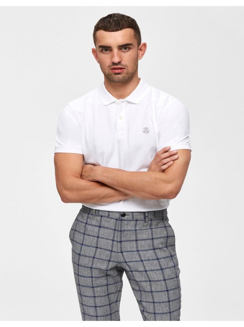 Polo manches courtes Selected Blanc Blanc - Kiabi